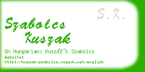 szabolcs kuszak business card